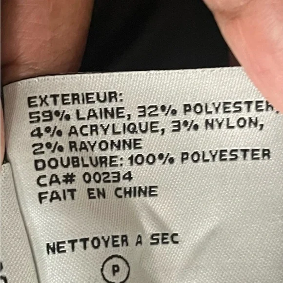 London Fog Black Belted Wool Wrap Coat Size Large. - Picture 12 of 16